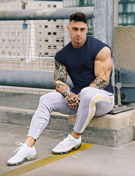 Summer New T-shirt Bodybuilding Muscle Tank Men's O-neck Solid Color Casual Sports Sleeveless Shirt Male Workout Fitness Tops