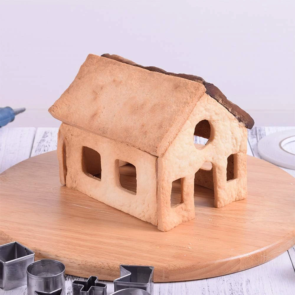 Christmas Cookie Cutter Set Stainless Steel Gingerbread House Cookie Cutter Set Cake Biscuit Mold 10 Pcs cookie cutter baking mold cookie mould