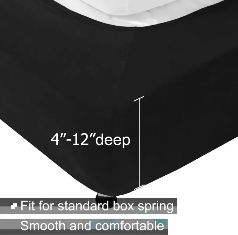 Description Picture 4 of itemBox Spring Cover Hotel Quality Wrap Around Bed Skirts-Mattress Protector Encasement-Easy To Install Twin/Full/Queen/King