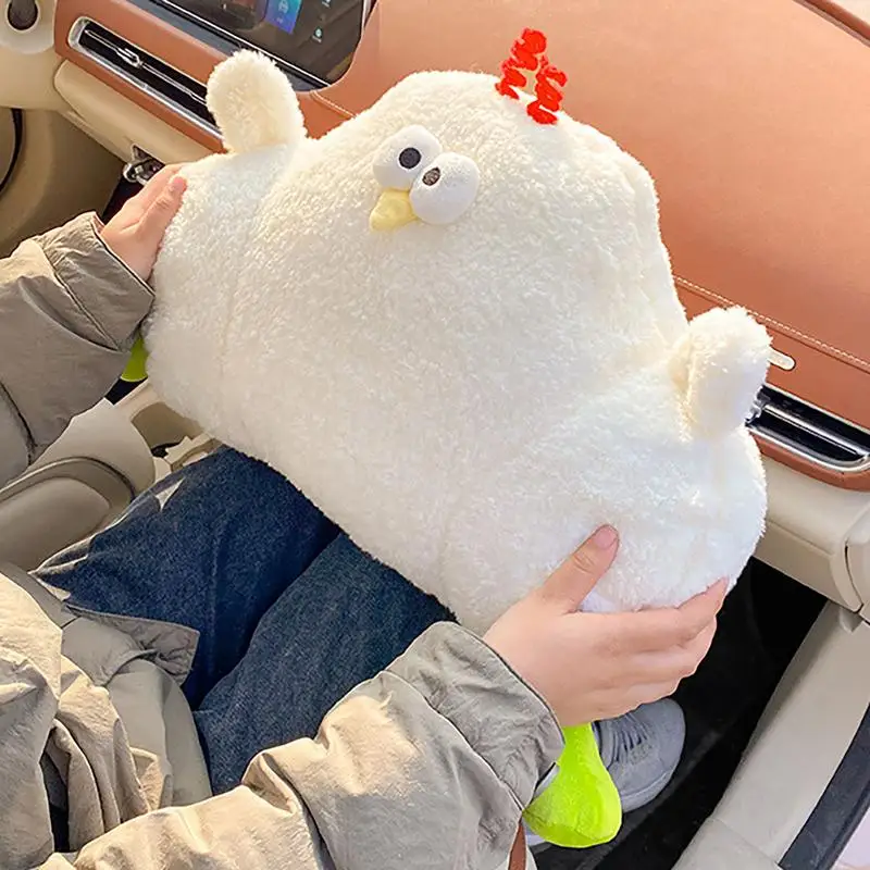 차량용 부드러운 여행용 허리 베개, 팽창식 목 베개, 닭 부드러운 봉제 요추 쿠션, 목 베개, 허리 베개