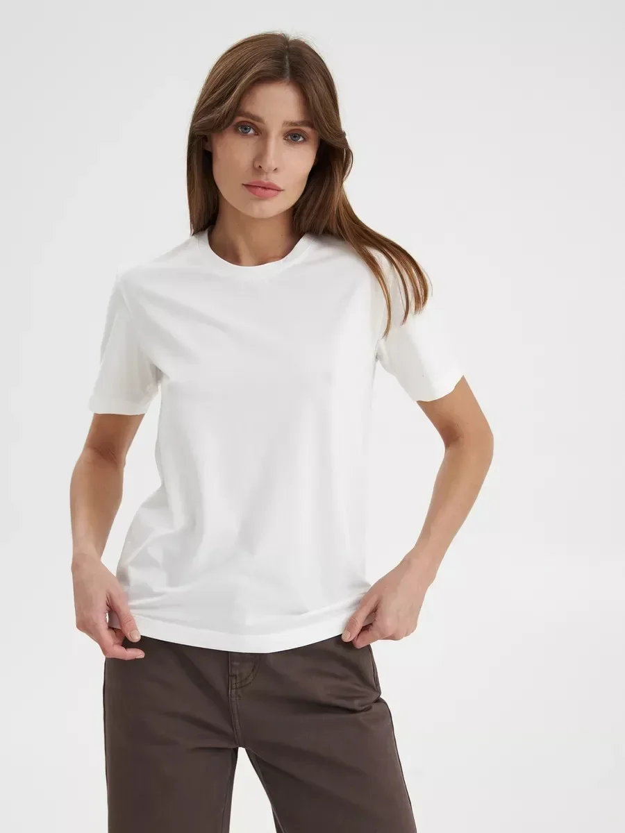 Cotton Summer Womens T-Shirt - Short Sleeve Loose Basic Top