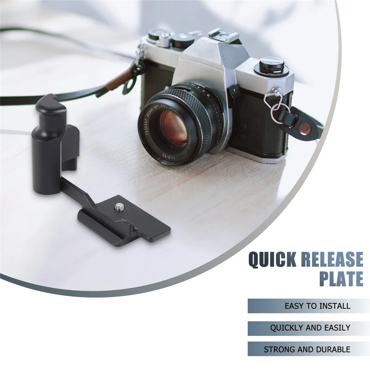 카메라 L-브래킷 플레이트, 캐논 EOS M100 M200 카메라 퀵릴리즈 플레이트, 수직 촬영 핸드 그립 거치대 보드, 블랙