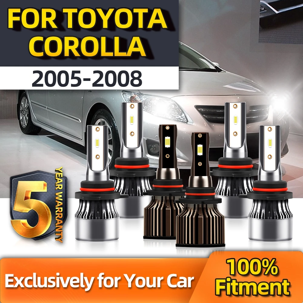 

Crossfox 20000LM 6000K Brightness Car Lamps Fog Lamp 9006 Car Headlight High/Low Beam 9005 9006 For Toyota COROLLA 2005-2008