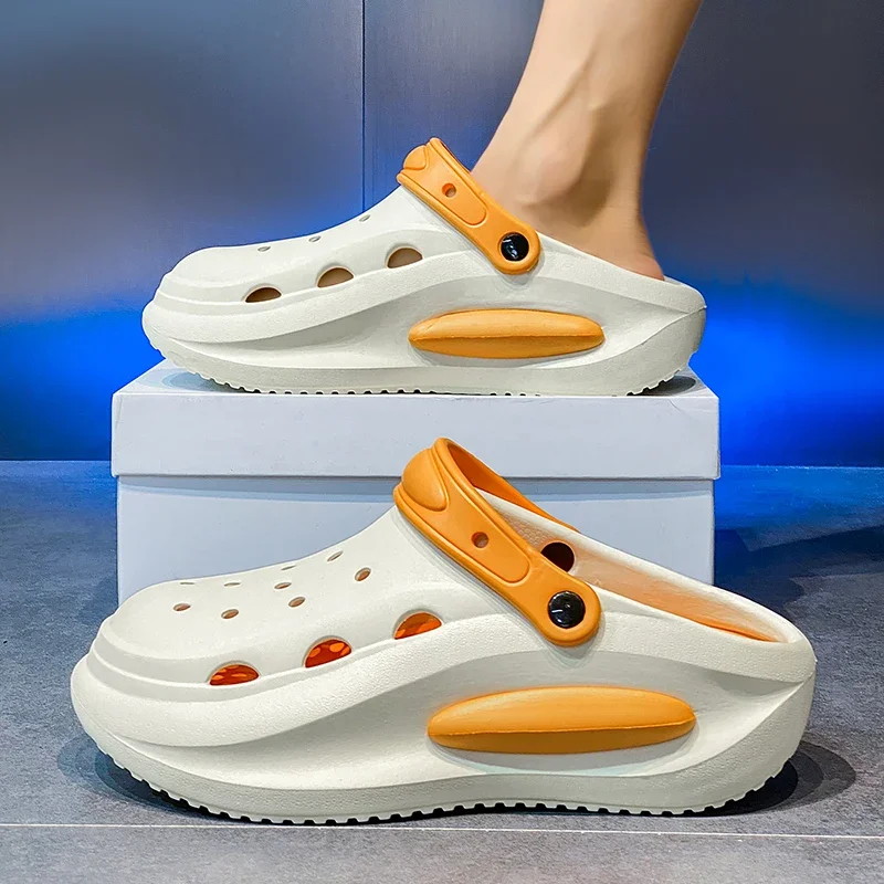 2025 Men and women's new summer thick sole anti-slip wear comfortable sandals beach breathable couple casual slippers men shoes