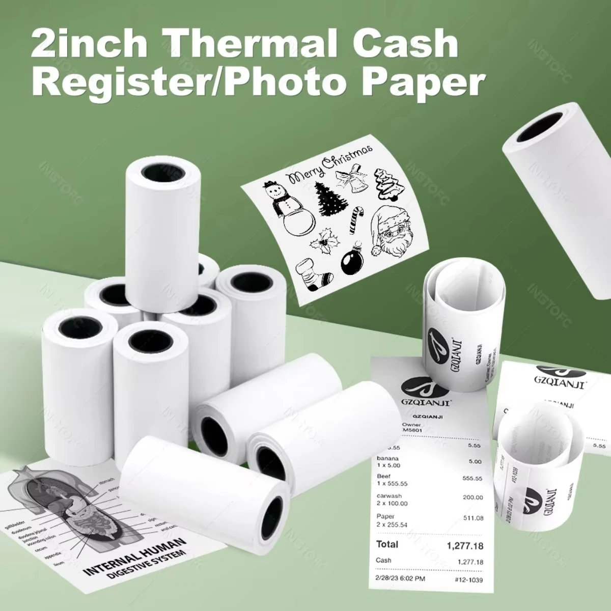 57*25mm Thermal Paper Label Sticker Adhesive Rolls Paper For Mini Printer Instant Print Kids Camera Printing Paper Replacement
