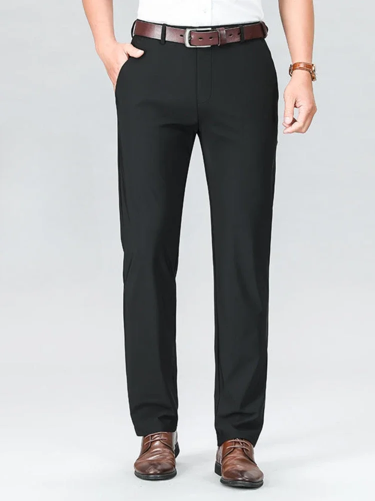thumbnail image 1 of Pantalones de sastrería social drapeados de negocios fluidos para hombres, trajes de oficina para hombres, pantalones de licra, ropa de lujo china para hombres, moda para hombres, 1 of 5