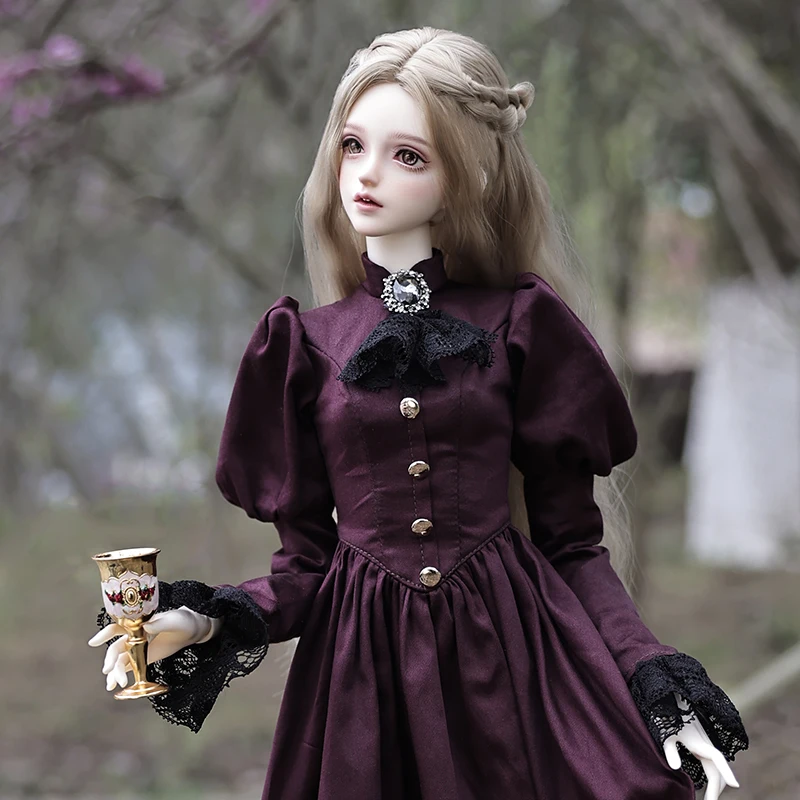 Фото Elina BJD кукла 1/3 красивая элегантная леди винтажное аристократическое фиолетовое платье полимерная художественная игрушка Шуга фея №1