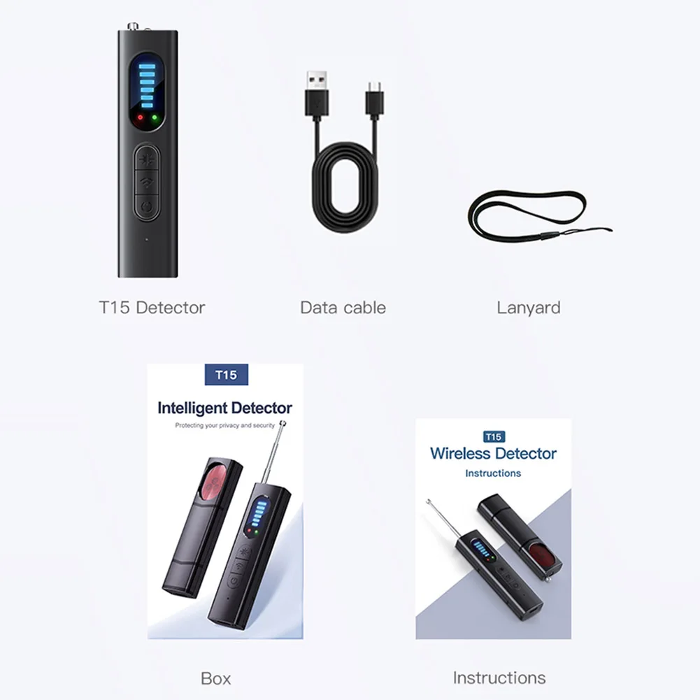 Wireless Camera Detectors 25H Working Time Listening Devices Finder Electronic Sweeper for Travel Hotel Car for Office Bathroom hidden camera detector infrared camera detector camera detector signal detector