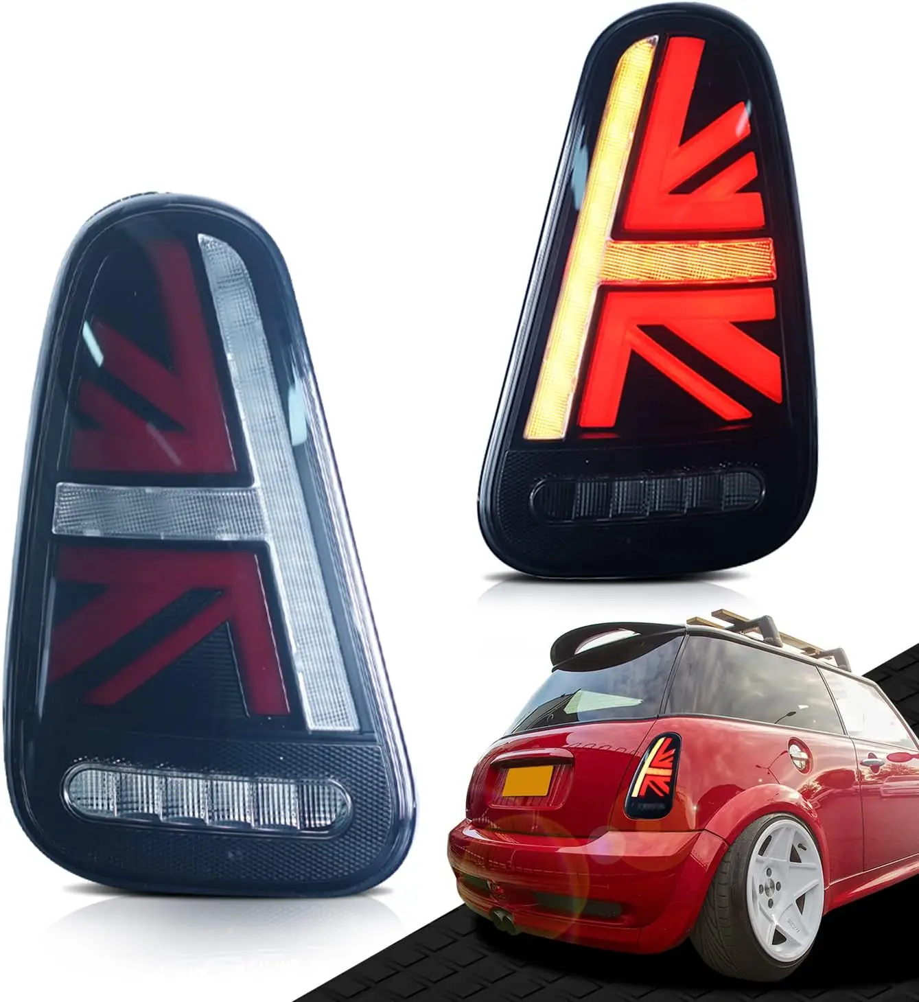 

LED Tail Lights for BMW Mini Cooper R50-53 2001-2007 Rear Lamps Hatchback Convertible Sequential Turn Signal Taillight