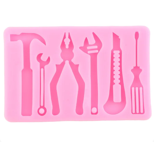 Csavarok Csavarkulccsal Szilikon Penész Kalapács Fondant Penészek Csokoládé Cukorka Agyag Sütés Torta Dekoráció Szerszámok Houseware Gyanta Formák - Image 5