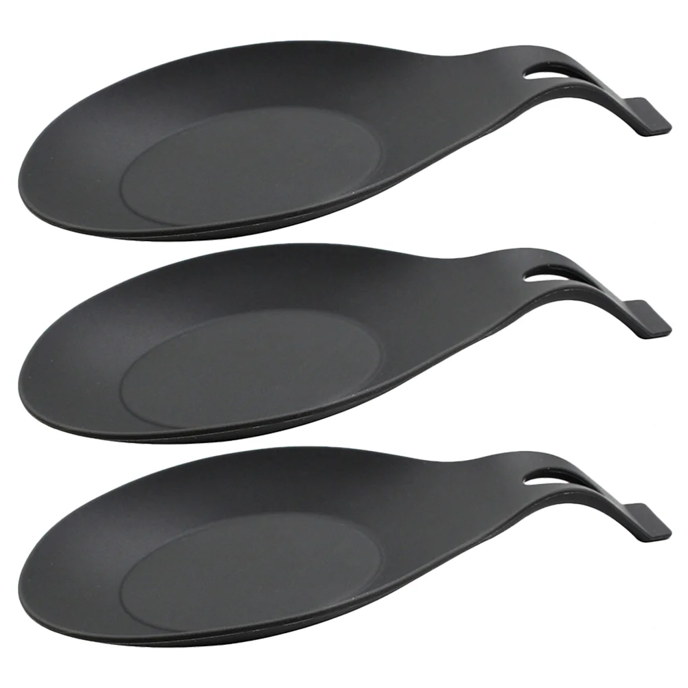 

3 Pcs Kitchen Appliances Silicone Spoon Rest Practical Holder Spatula Scoop for Tabletop Dinner Daily Use Sturdy Counter