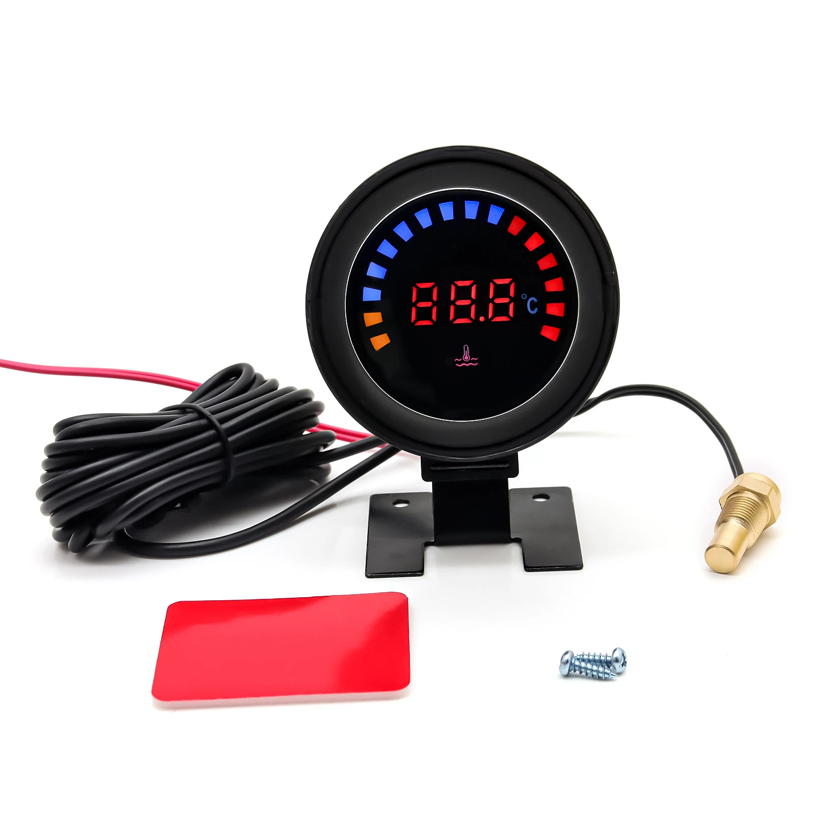 12/24V Car Water Temperature Meter 1/8NPT 10mm Car Temperature Sensor 26~34MM Adapter With LED Light Sensors For Cars Racing