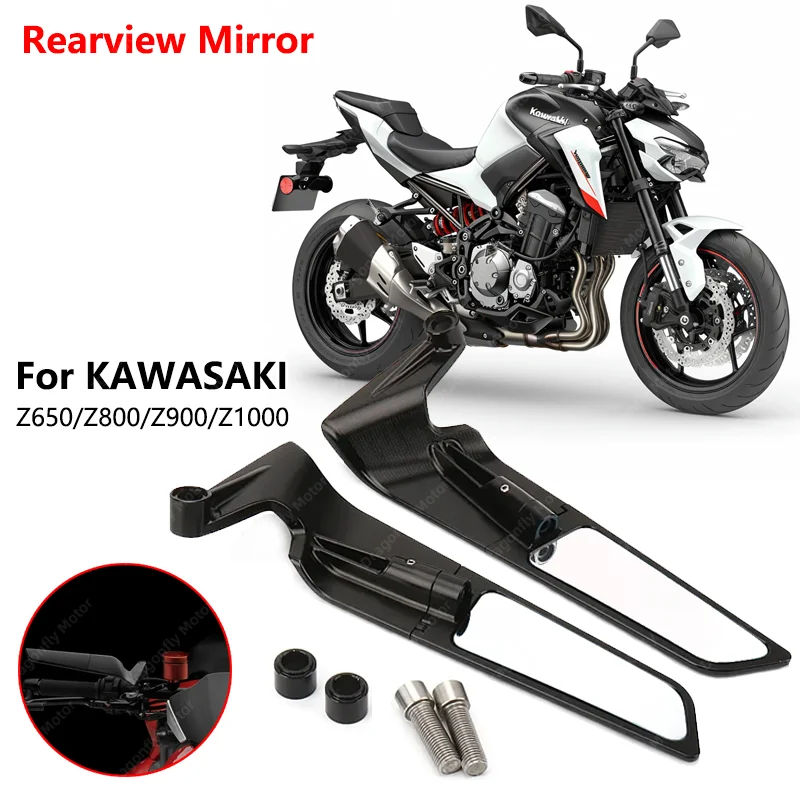 가와사키 Z900 Z650 Z800 Z1000 용 알루미늄 백미러, 오토바이 윙 미러, 회전 백미러, 신제품