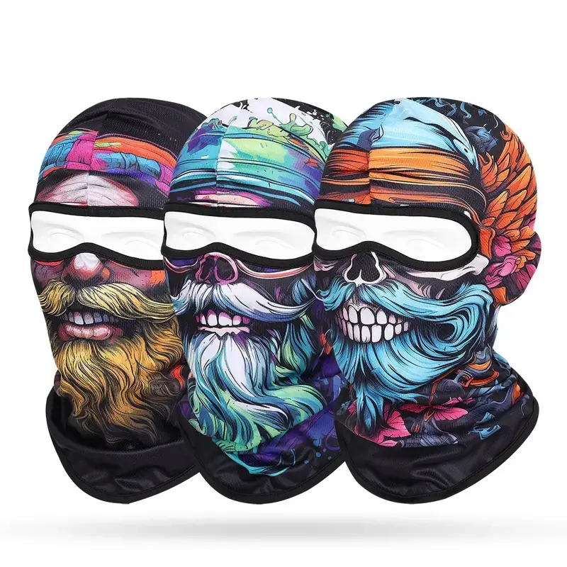 Quick-dry Motorcycle Balaclava Beard Old Men Full Face Cap Biker Skull Masks Motorbike Helmet Hat Cycling Neck Face Protection - Image 5