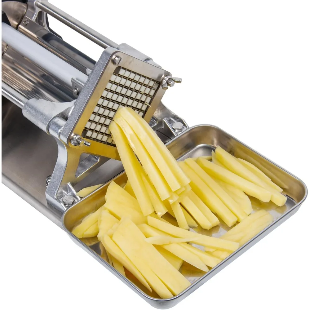 Professional Stainless Steel French Fry Cutter with 3-Size Replaceable Blades for Potato ChipsNEW-