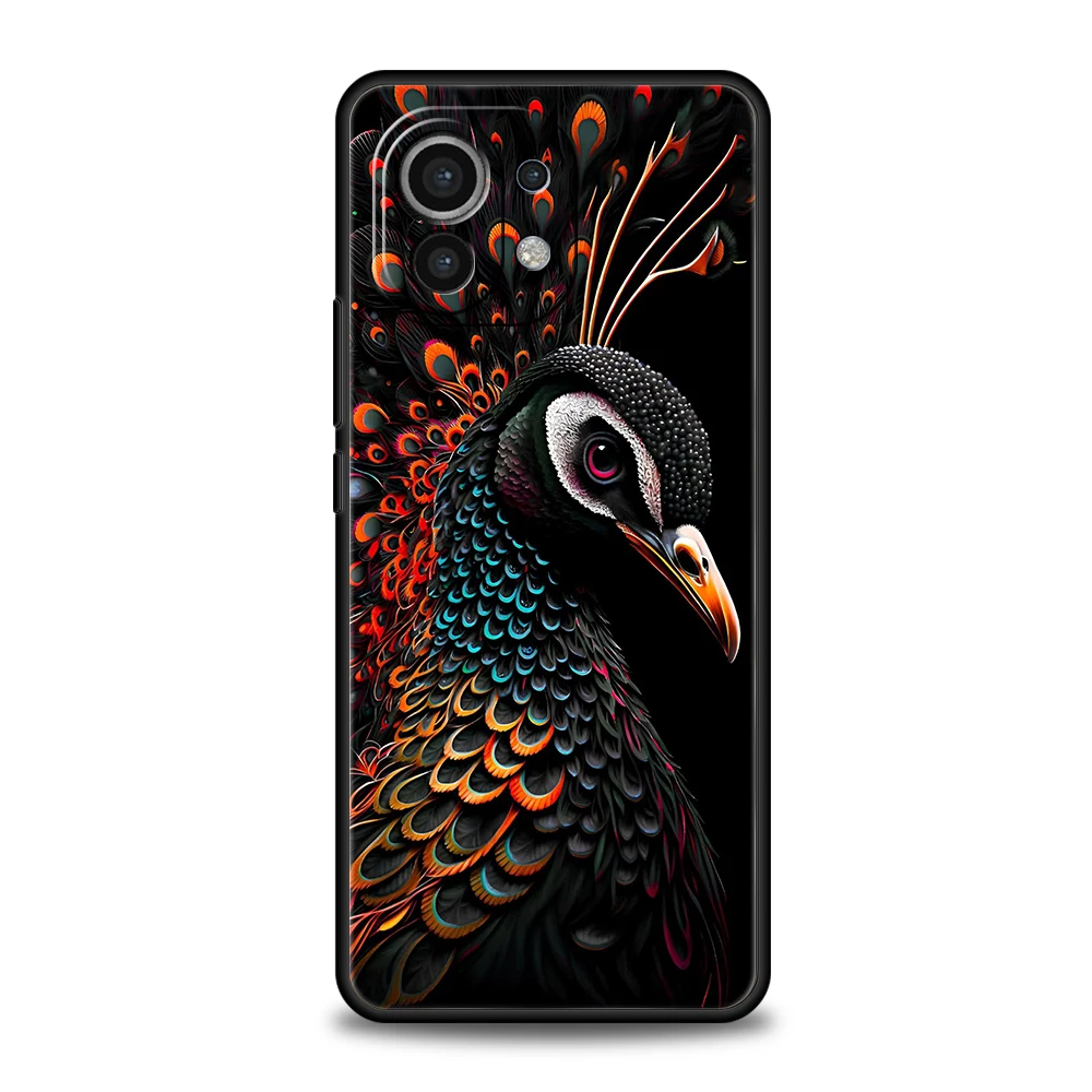 Peacock Pattern Soft TPU Phone Case - Elegant Animal Design Cover