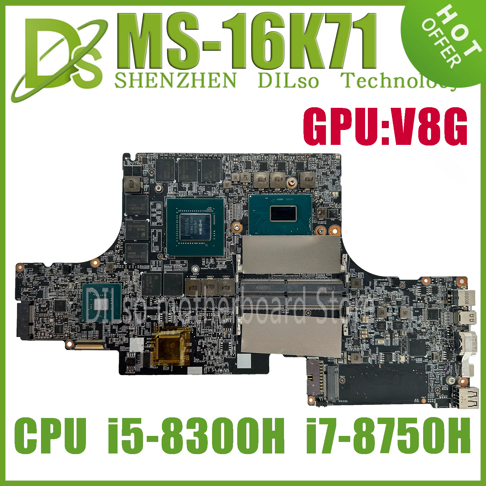 

KEFU MS-16K71 Laptop Motherboard For MSI GS73 Stealth 8RF MS-16K7 VER1.0 Mainboard W/i7-8800H i7-8750H P4200-V8G P3200-V6G
