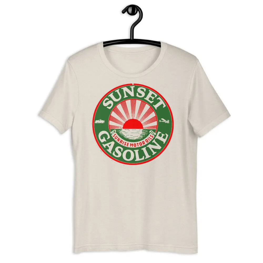 

Винтажная Ретро футболка унисекс с коротким рукавом и изображением надписи закат бензин фарфор