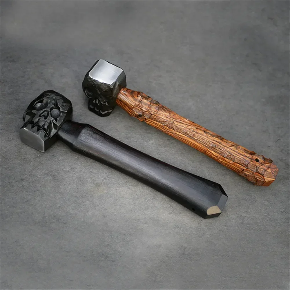 

Hammer Luxury Collectible Gift Camping Mountain Soul Skull Hand Carved Outdoor EDC Mini Wooden Hammer Practical Decoration