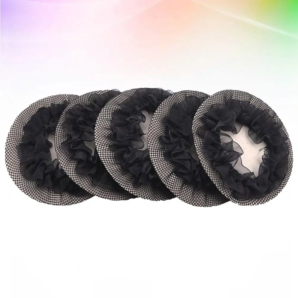 5Pcs Hair Bun Covers Professional Ballet Nets for Black Women Dancing Set Lightweight Breathable Reusable Longtime Use