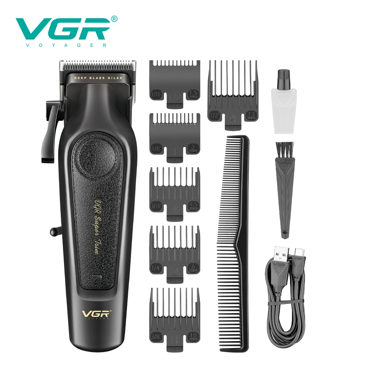 VGR المهنية قص الشعر مقص الشعر آلة قابلة للشحن الش...