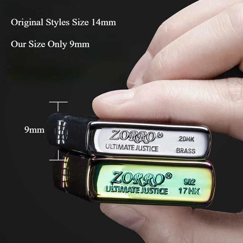 Zoro Ultrathin Kerosene Lighter Creative Retro Pure Copper Shell Windproof Brass Oil Engine Cigarette Lighter Men Gifts kerosene lighter cigarette lighter