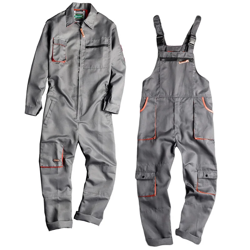 

New Men's Long-Sleeved Overalls Overalls Zipper Pocket Jumpsuit Jumpsuit Fashion Labor Casual Work Clothes Plus Size S-4xl