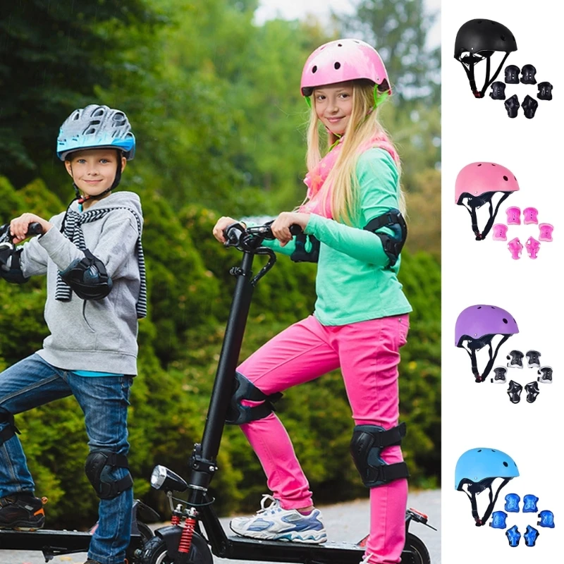 

Kids Outdoor Wrist Guards Roller Skating Helmets Cycling Knee Pad Elbow Pads Sports Protective Gear Kneecap Knee Pad Set