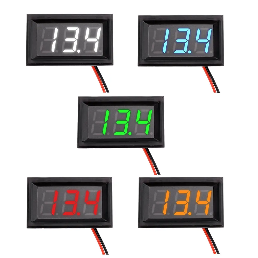 

0.56″ Waterproof Digital Voltmeter DC 4.5V-30V LED Digital Voltmeter Voltage Panel Meter For 6V 12V Electromobile Motorcycle Car