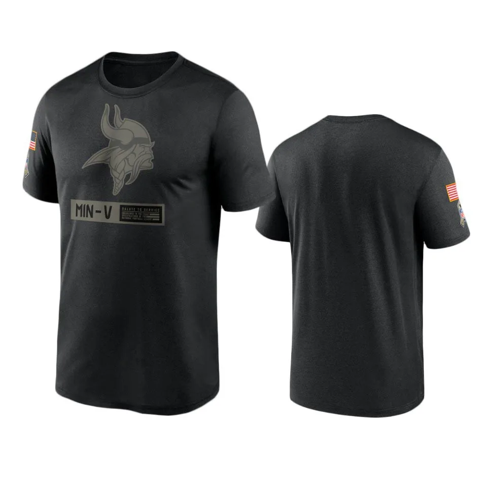 Футболка с логотипом команды Minnesota Men Black Vikings Salute To Service |