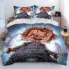 Horror Movie Character Chucky Saw Comforter Bedding Set,Duvet Cover Bed Set Quilt Cover Pillowcase,King Queen Size Bedding Set 3