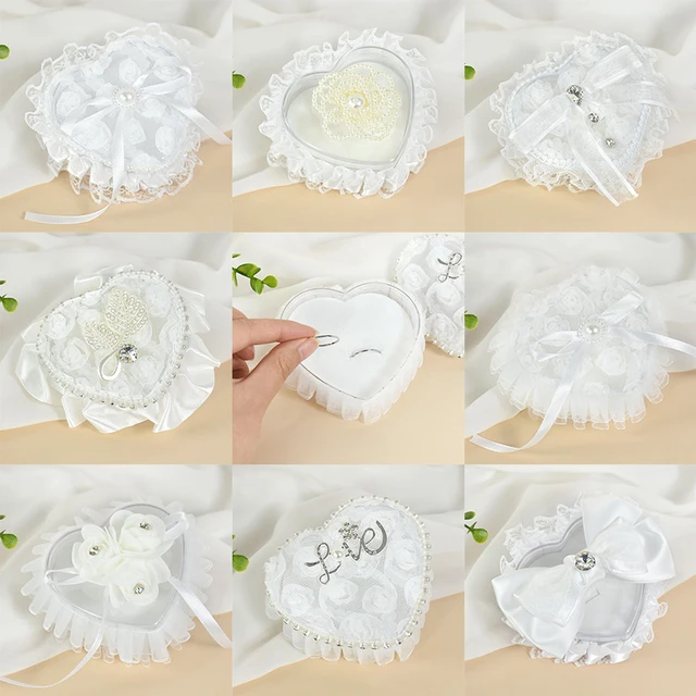 10 Nœuds En Organza Pour Voiture De Mariage – Cœurs Blancs, Dentelle – Décoration Romantique Facile à Fixer