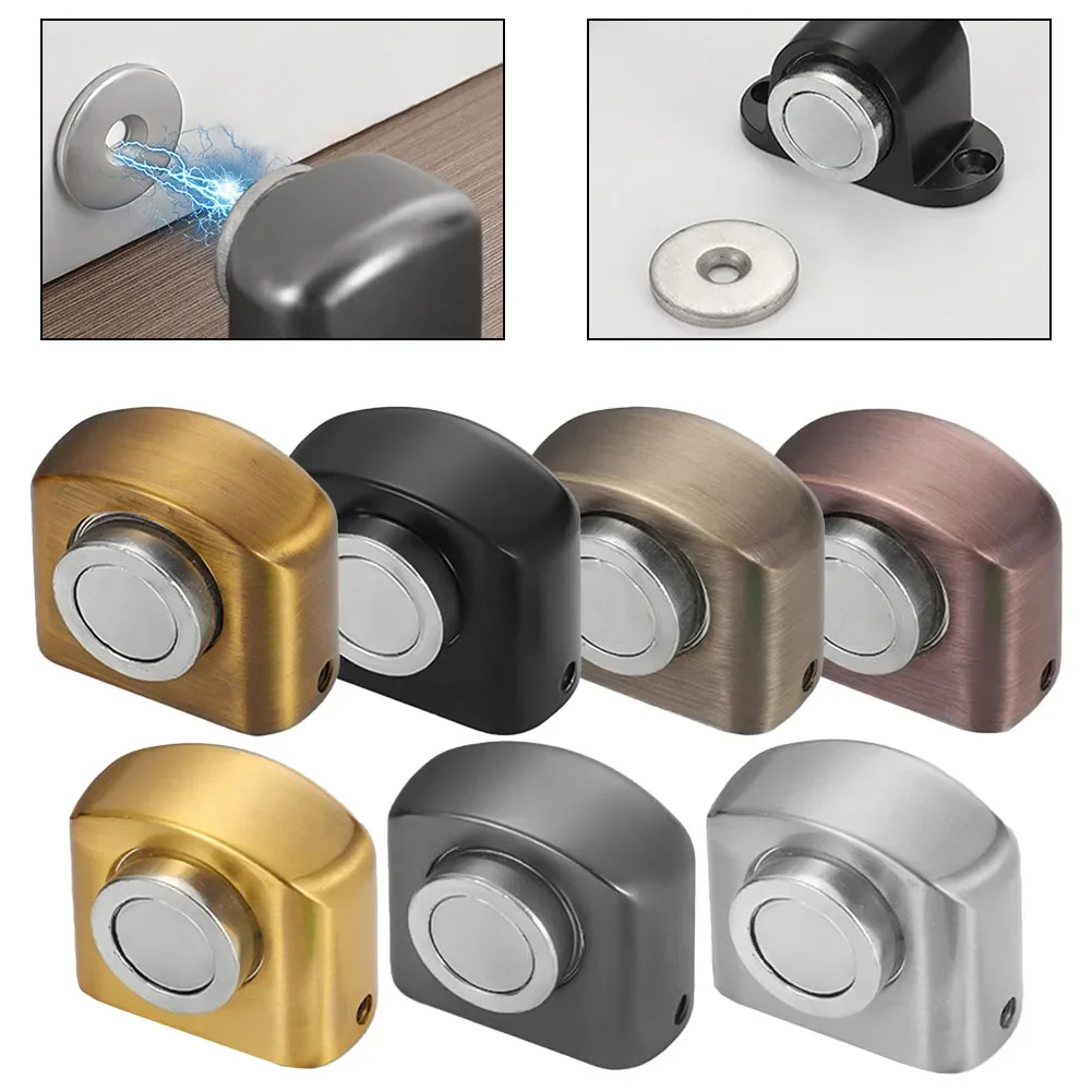Magnetic Door Stopper Punch-free Door Touch Magnetic Suction Rubber Semi-circle Anti-collision Stop