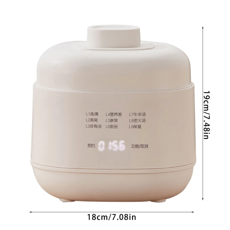 1L Ceramic Stew Pots Electric Porridge Soup Cooker with Touch Control Small Slow Cooker Suitable for Healthy Cooking