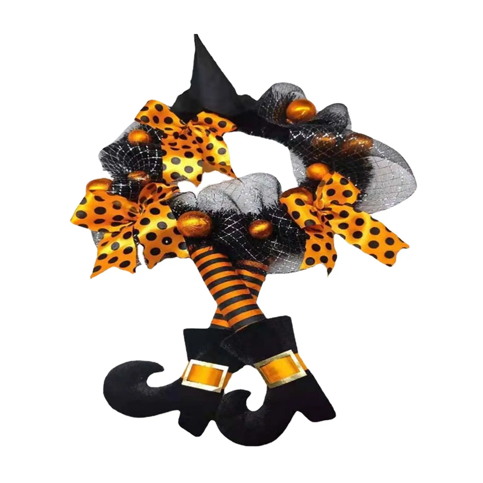 

Halloween Wreath Hanging with Mesh Decor Welcome Wreath Decorative Wreath Witch Wreath for Holiday Farmhouse Wall Home Indoor