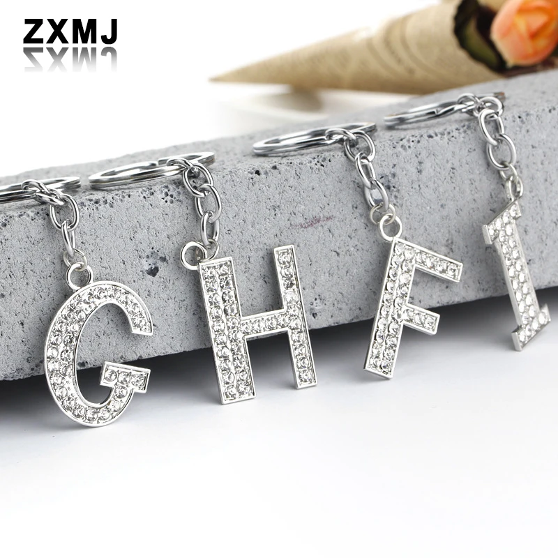 

Хит продаж, брелок ZXMJ с подвеской для ключей, модный брелок для женщин, подвеска с алмазными буквами, ювелирные изделия, металлические аксессуары для ключей