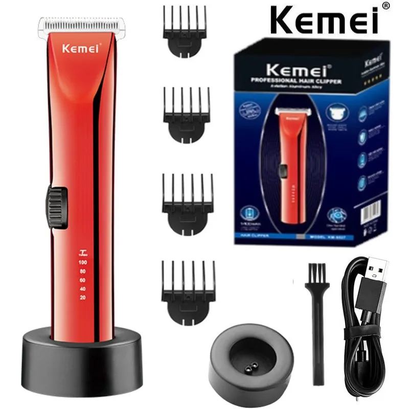 

Kemei professional electric hair clipper long battery life hair clipper LCD display base charging high power shaving KM-5527