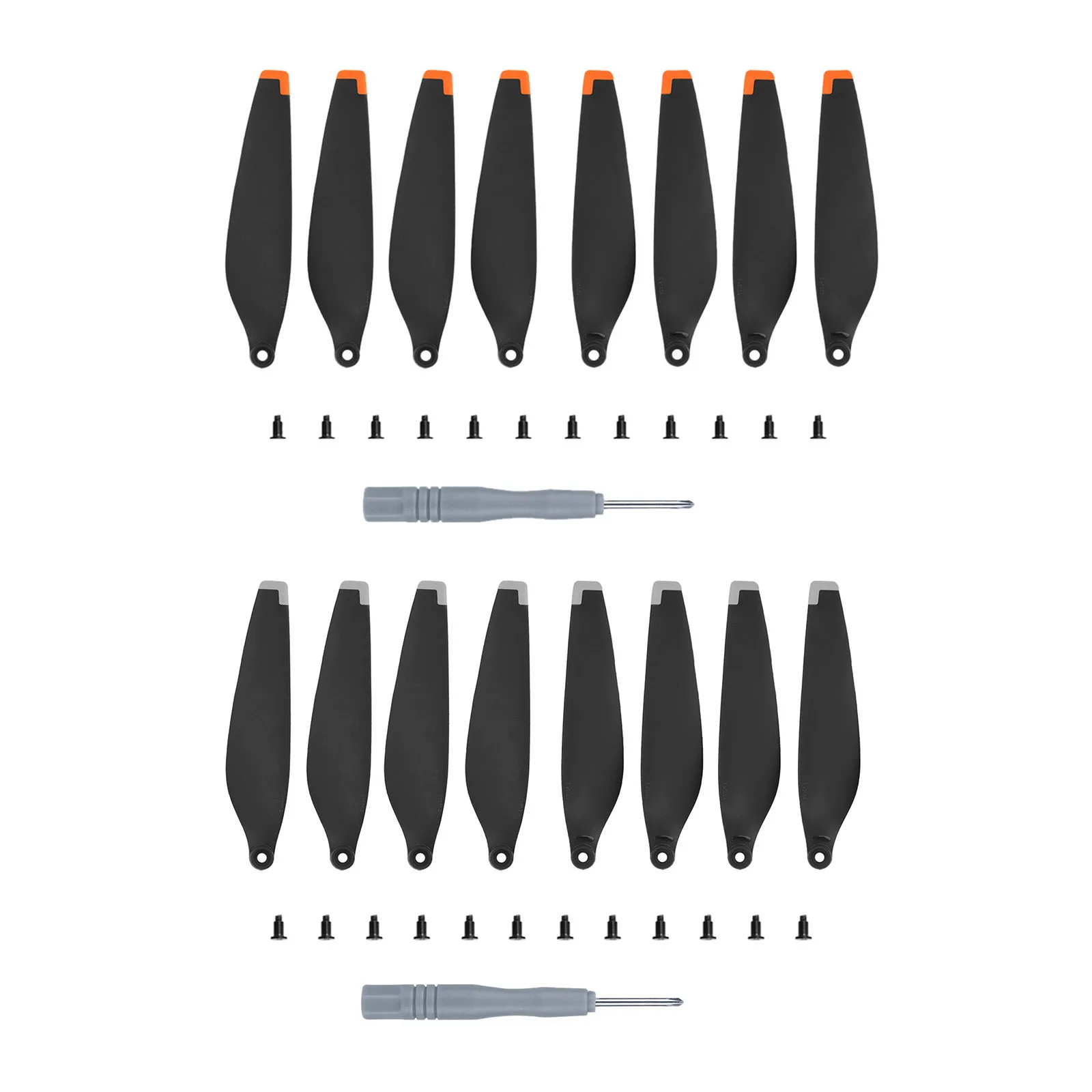 8 Hélices Drone Mini 3 Rechange avec Vis - Orange/Argent