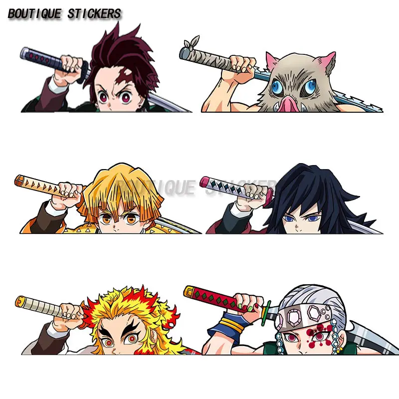 

Boutique Creative Muscle Ninja Mouse Car Decal Waterproof Vinyl Anime Demon Killer Decal Cartoon Shape Car Decal
