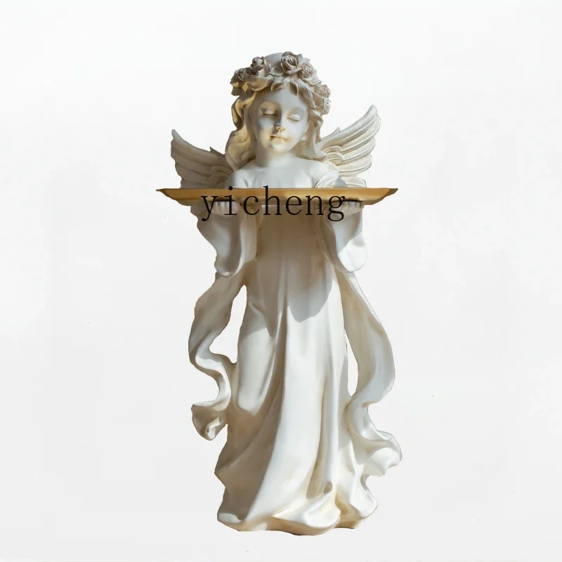 

ZK Angel Retro Welcome Large Floor Ornaments Tray American Style Furnishings Decorations