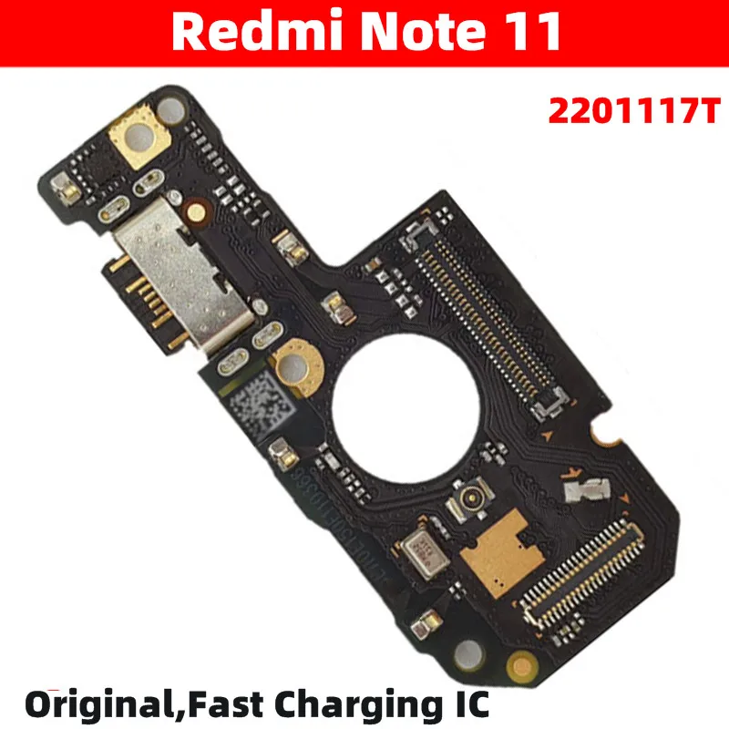 

USB-порт для зарядки Xiaomi Redmi Note 11, 6,43 дюйма, гибкий кабель, соединитель, быстрая зарядка IC, запчасти для смартфонов 33 Вт