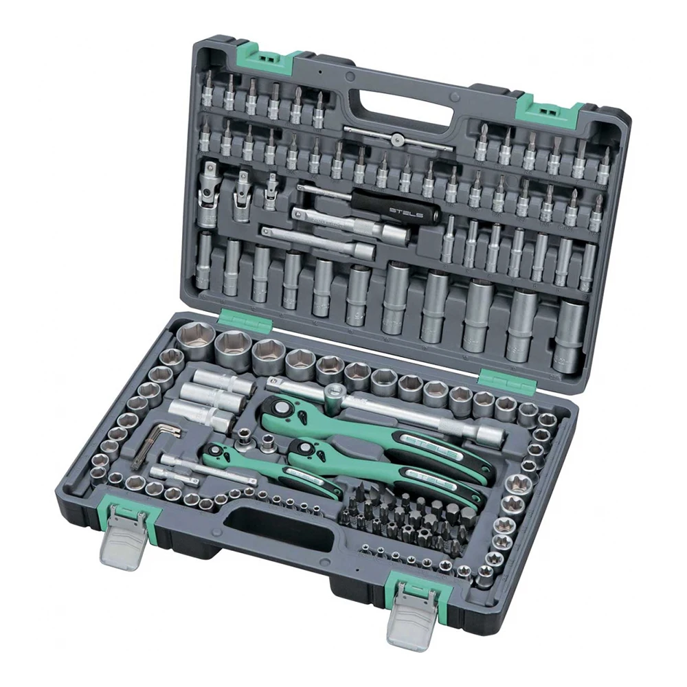 Набор инструментов STELS 14114 (151 предмет хром-ванадиевая сталь и S2 трещоточные ключи