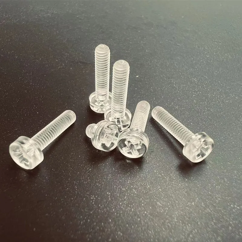 

50pcs M3 M4 Acrylic Clear Transparent Plastic Phillips Round Head Screw Pan Cross Head Bolt Metric Threaded length=4-25mm