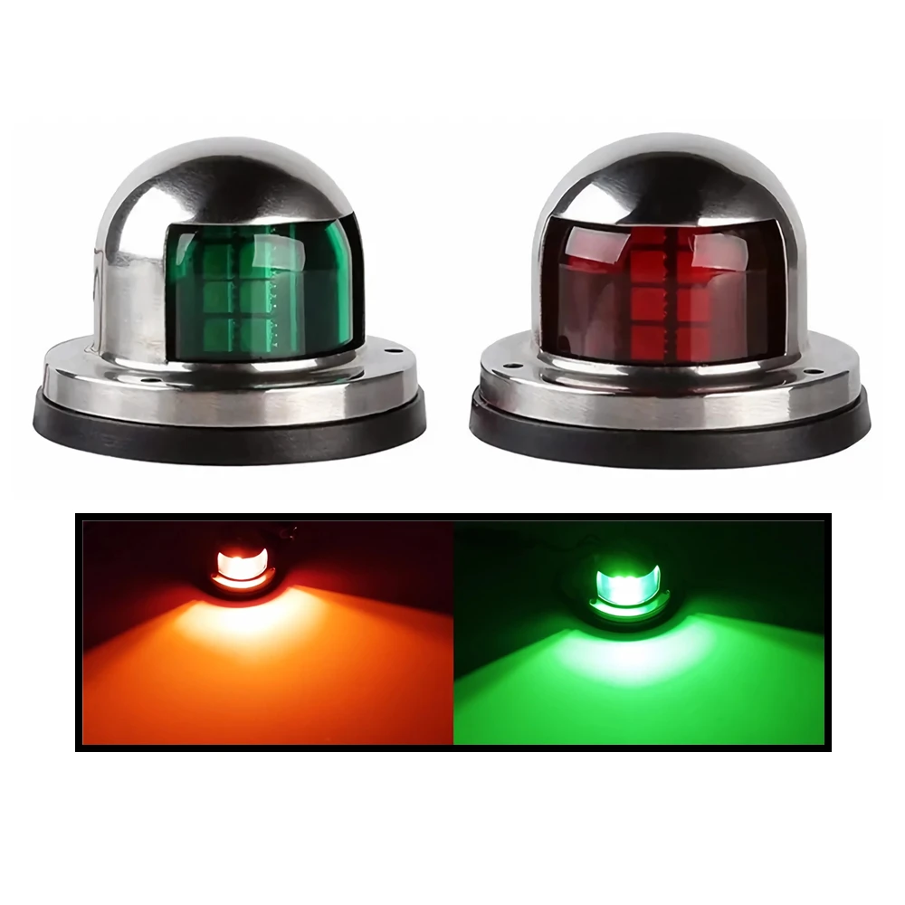 2Pcs Waterproof 12V Boat Navigation Lights Red Green Boat Signal Lights
