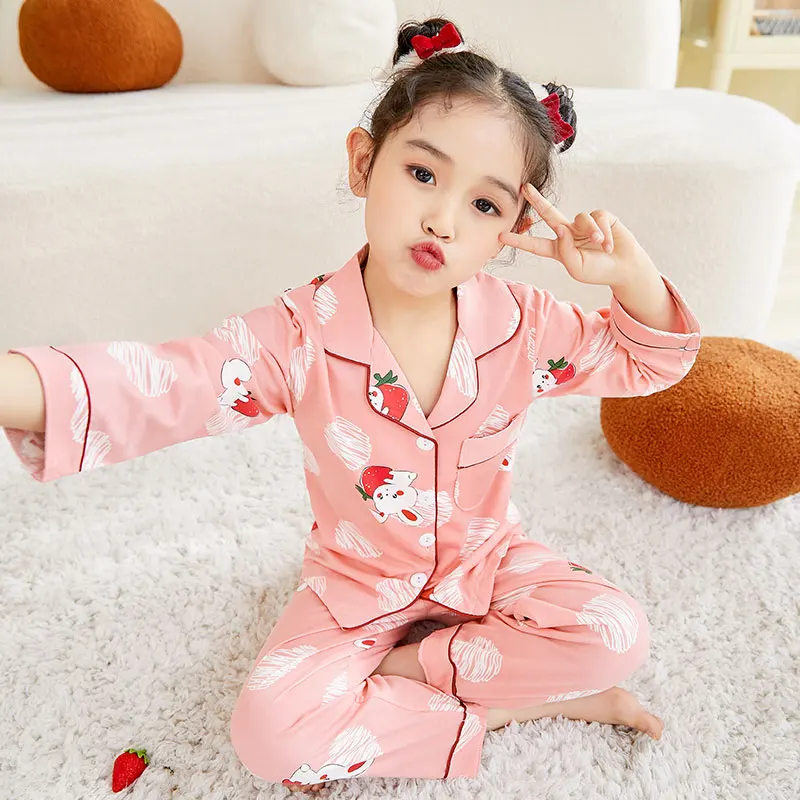 

Children Pajamas Boys Rabbit Cotton Clothes Pants Set Cartoon Sleepwear Kids Homewear For Girls Toddler Baby Outfits Child Pyjam