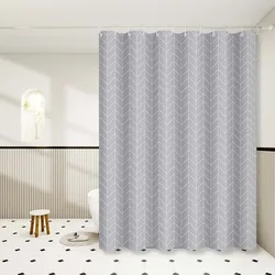 Gray Grid Pattern Versatile Shower Curtain for a Minimalist High - End Bathroom (Gray Grid)