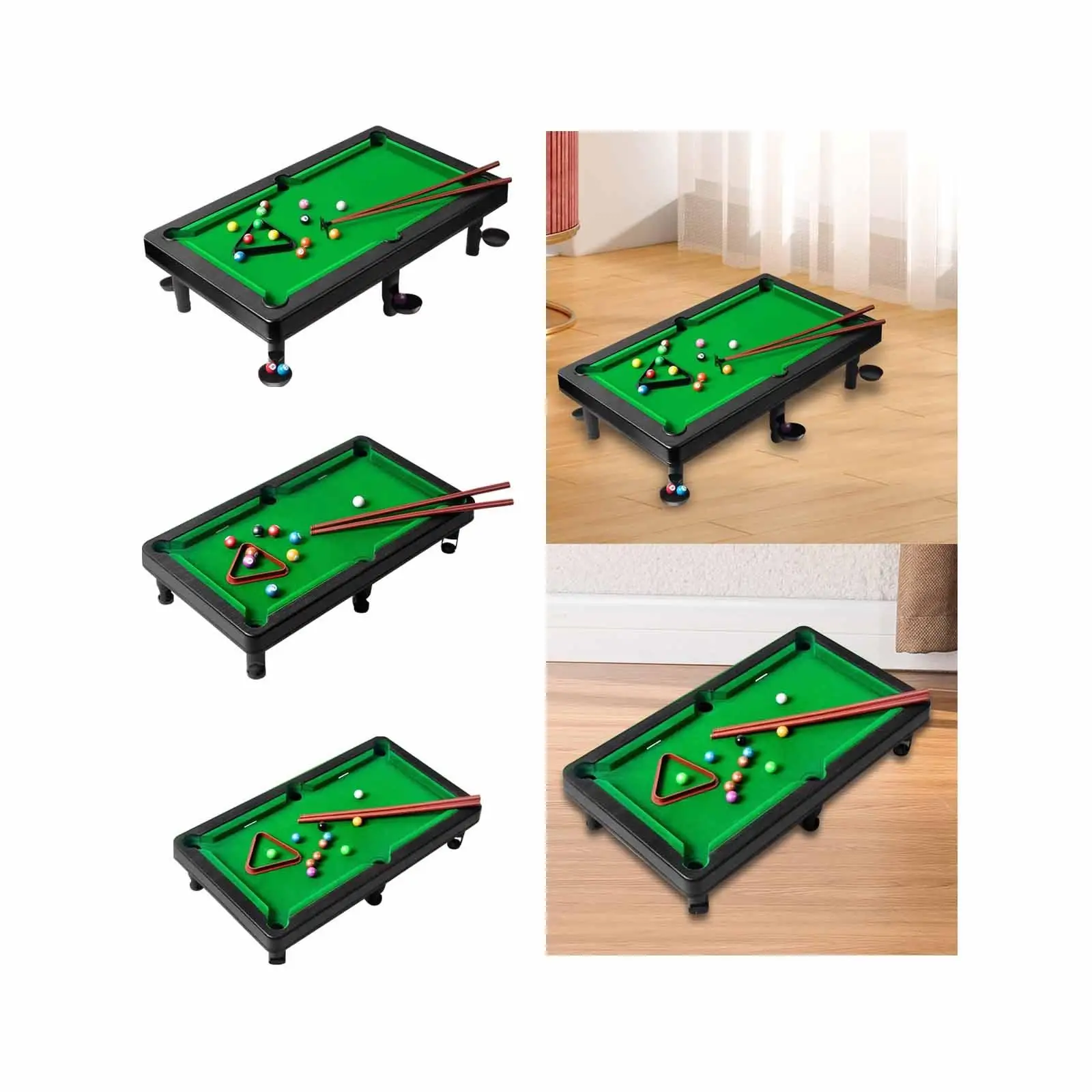 Billiards Game Mini Tabletop Pool Set Desk Play Toy Miniature Pool Table Desktop