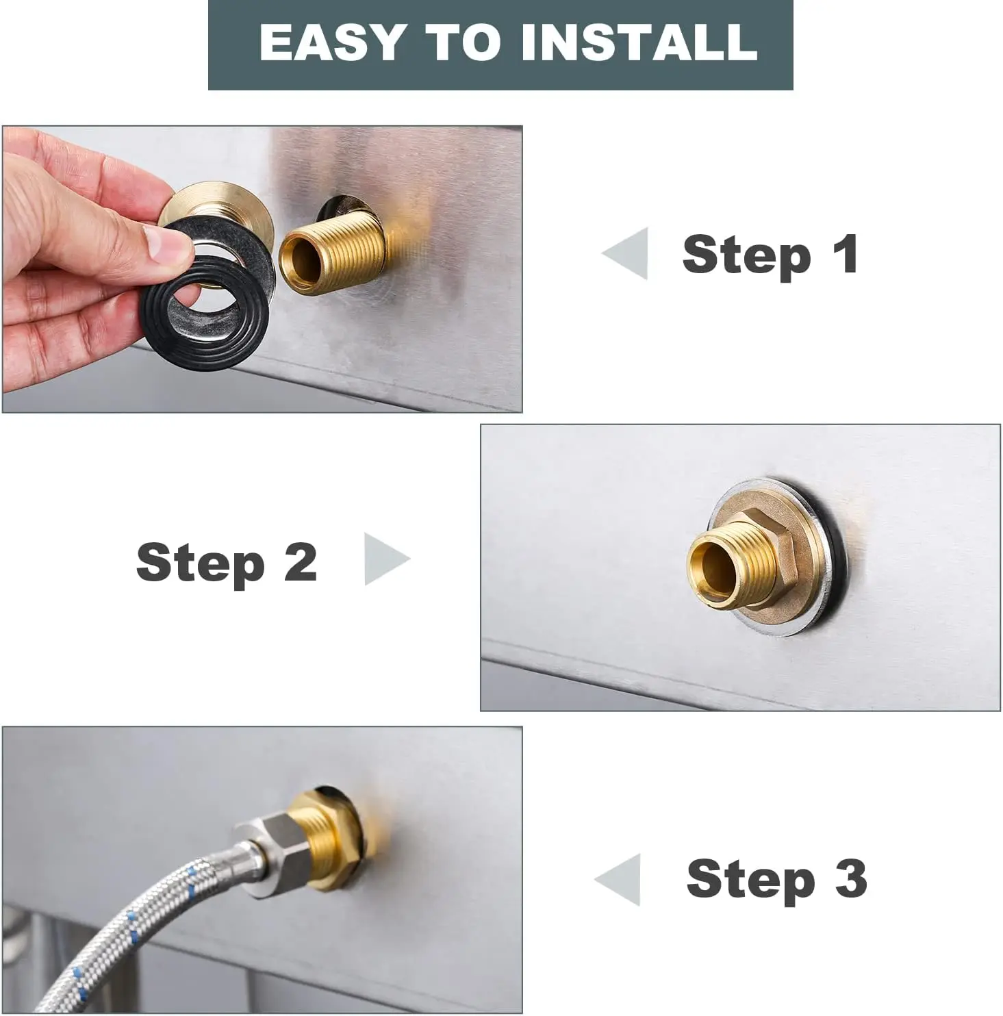 Wall-Mounted 8-Inch Centered Pet Grooming Mixer Faucet with Brass Construction, Aluminum Spray Nozzle, and Coiled Hose