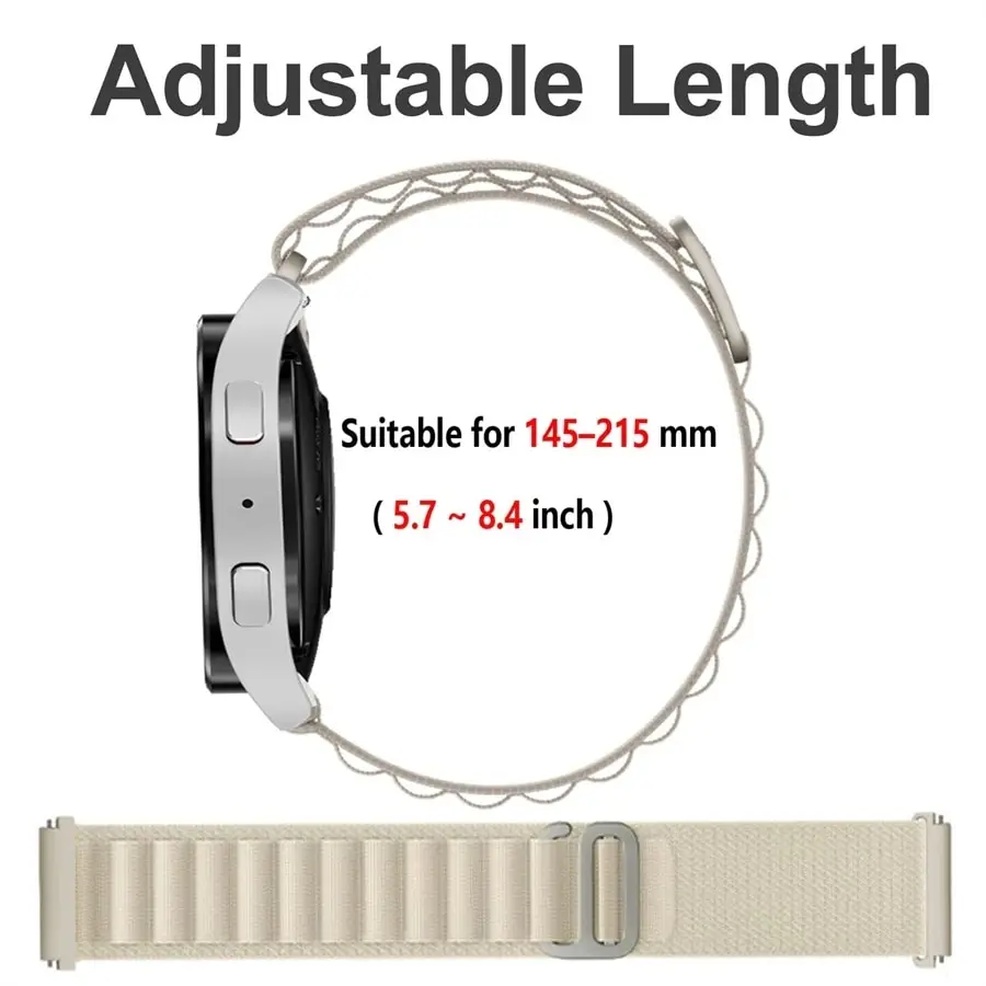 Pair of Nylon Alpine Loop Watch Bands - Universal 20/22mm Strap Set