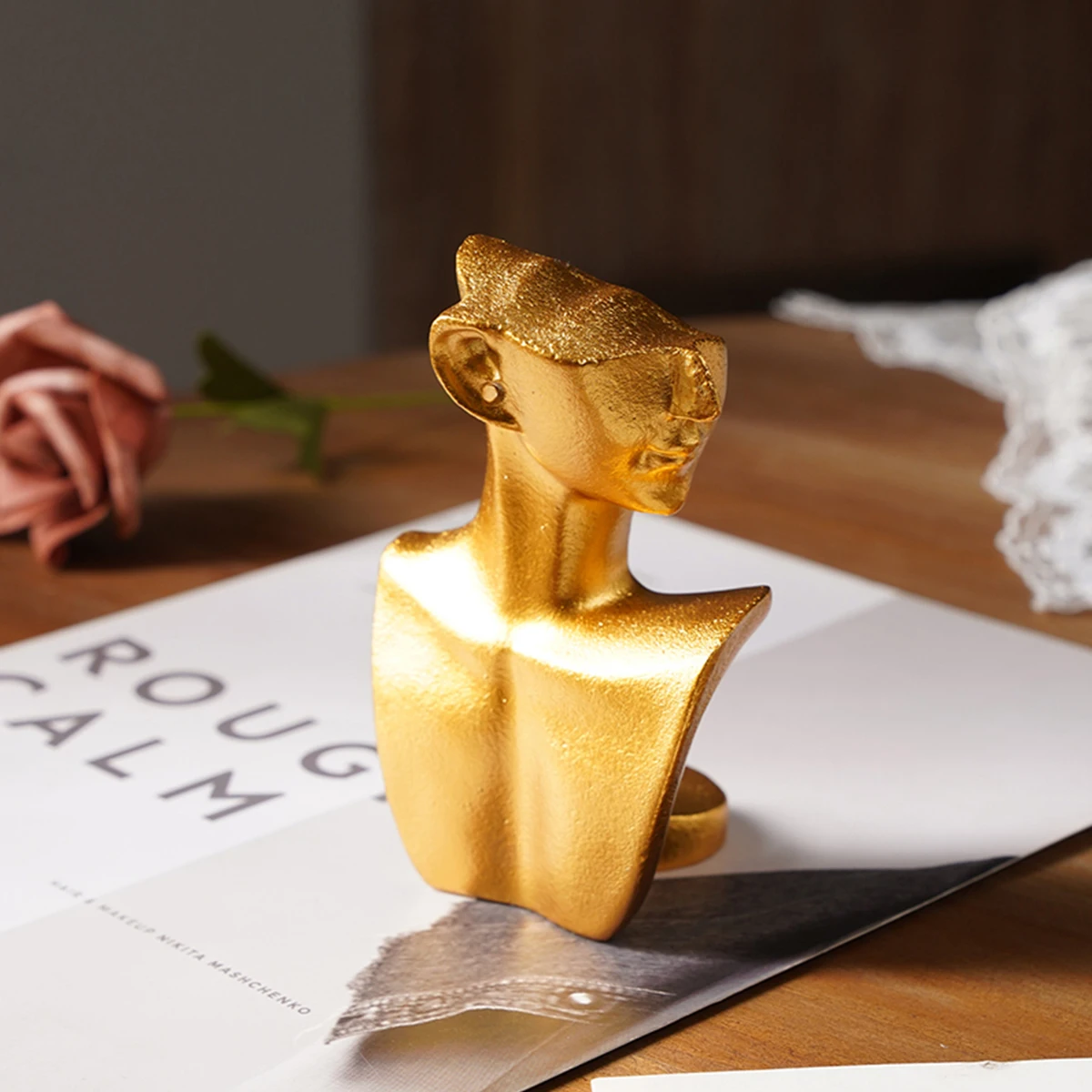 1PC, resin material half-length figure statue, suitable for home decoration and earring and pendant display stand